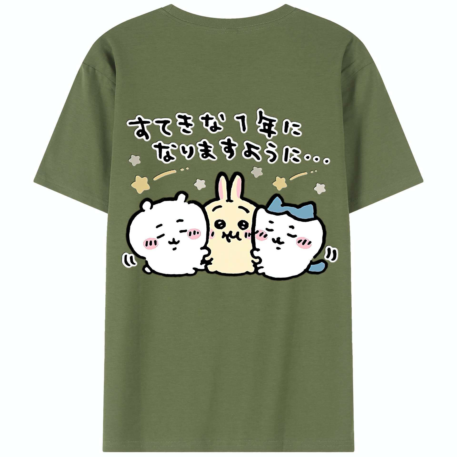 （画像用） ちいかわ ちいかわ Chii-kawa chiikawa 綿100％半袖Tシャツ（背面プリント）